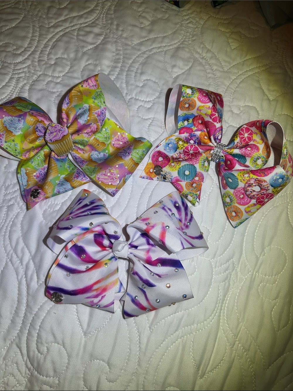 JoJo Siwa Kids Hair Bow Set in Pink, Yellow, Blue, Purple (Set of 3 bows)